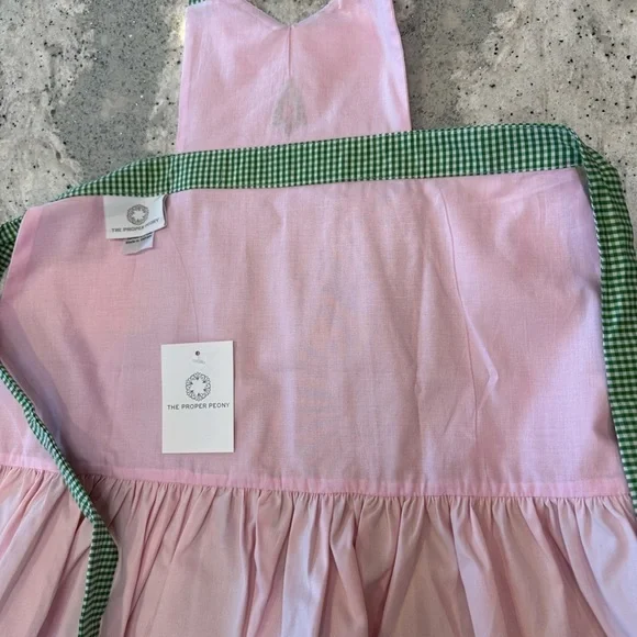 PROPER PEONY PINK / GREEN CHRISTMAS TREE NOEL APRON - CHILD - Picture 6 of 6